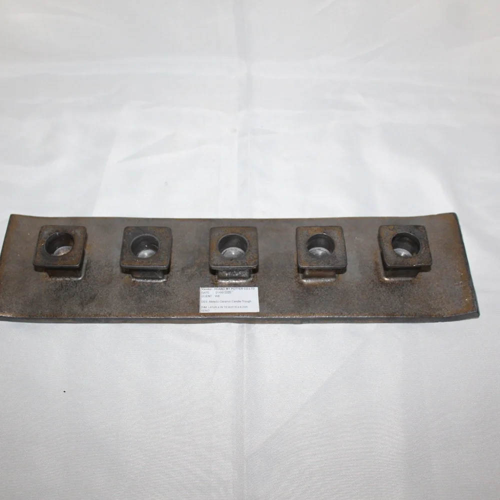 West Elm Metallic Ceramic Candle Trough. Open Box.